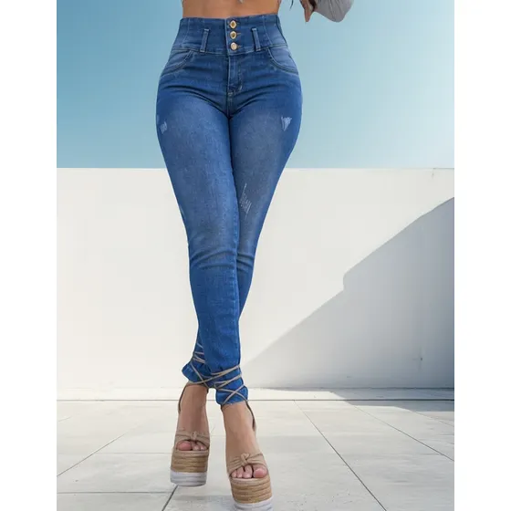 Jeans Sofydan Mujer Largo Stretch Tiro Alto Dama