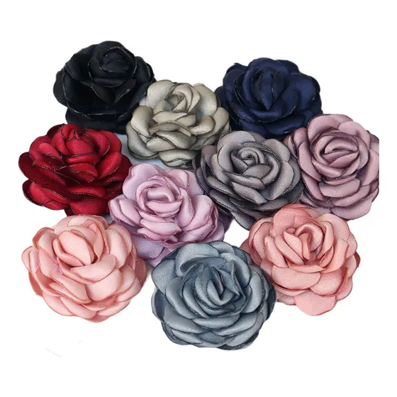 Mini Flor Cetim Pêssego Bordas Queimadas Aplique Artesanato 