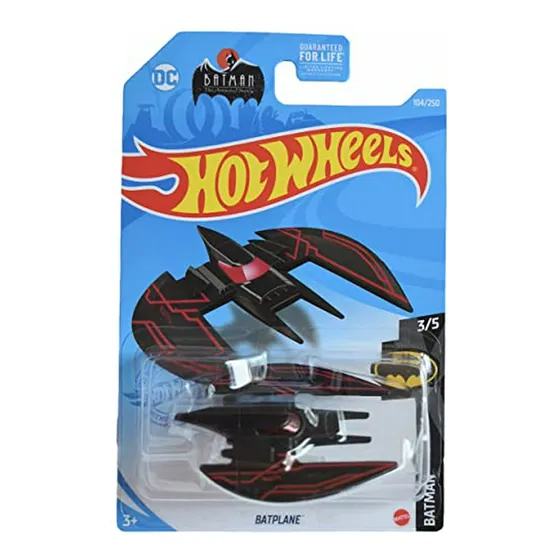 Hot Wheels Batplane De Batman 3/5 - Negro/rojo