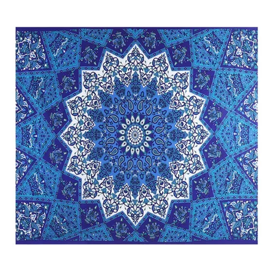 Tapeçaria De Parede Com Mandala Indiana Boêmia