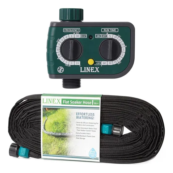 Manguera Plana Para Jardin 1 2  X 50 Pie Temporizador Agua