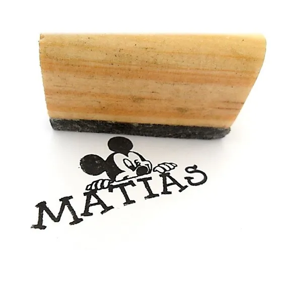 Sello Base Madera Identifica Útiles Escolares 38x20mm Goma 