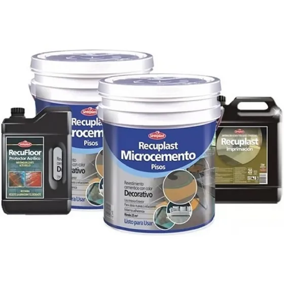 Kit De Microcemento Completo Sinteplast Para 25mts2 Color Arena