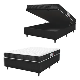 Cama Box BaĂș ColchĂŁo Casal Espuma D33 New Millenium 138x188x60cm Preto E Branco Hellen Cama Box BaĂș ColchĂŁo Casal Espuma D33 New Millenium 138x188x60cm Preto E Branco Hellen