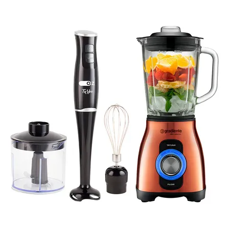 Liquidificador Gradiente Potência 1000w Jarra Vidro Mixer Turbo 3 Em 1 Coberado 127v