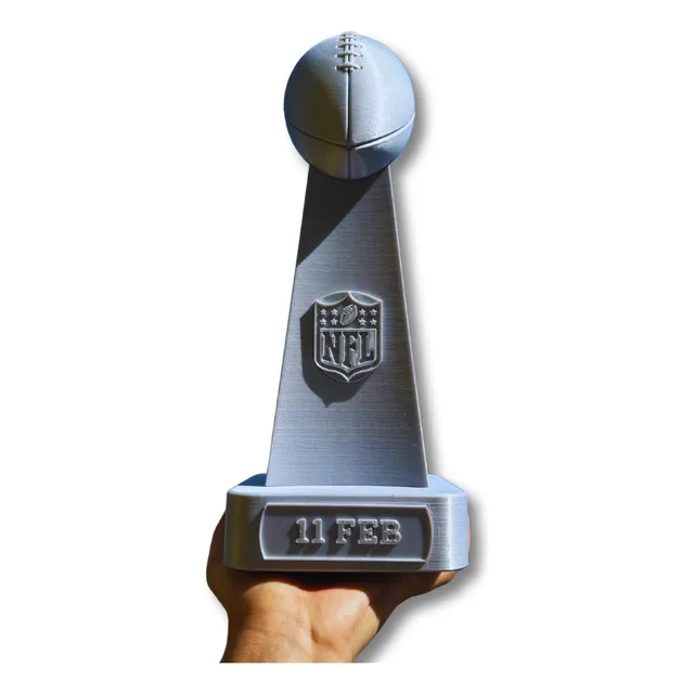 Réplica  | Trofeo Nfl: Vince Lombardi Con Base | Personaliza Plateado