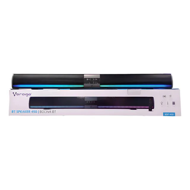 Barra De Sonido Con Bluetooth Vorago Luz Rgb, Usb, Bsp-450 Color Negro Frecuencia 87.5-108 Mhz