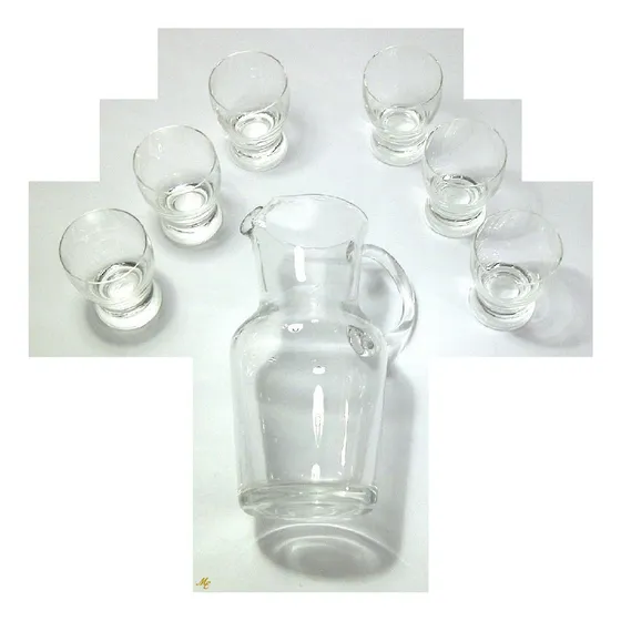 Juego De Cristal De Vasos Y Jarra