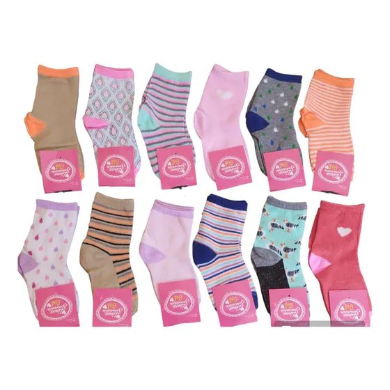 Medias De Niños Niñas Poliester Colores Estampad Detal Mayor