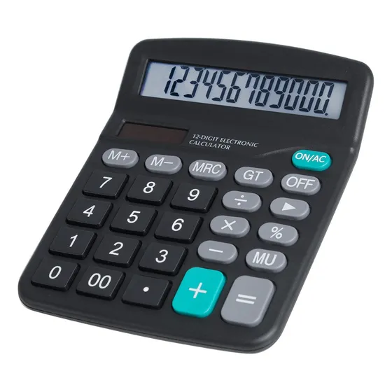 Calculadora De Mesa Visor Grande 12 Dígitos Preto FBG 837-B
