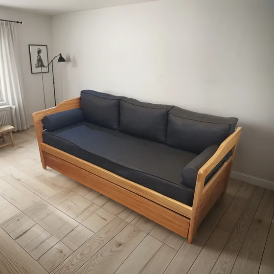 Diván Cama Con Carro Automático Madera Paraíso Lustrado