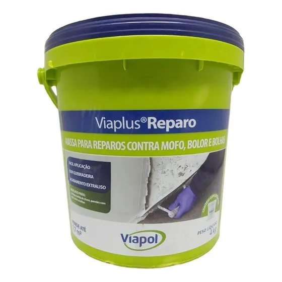 Viaplus Reparo Masa Impermeable Para Reparar Paredes 4kg