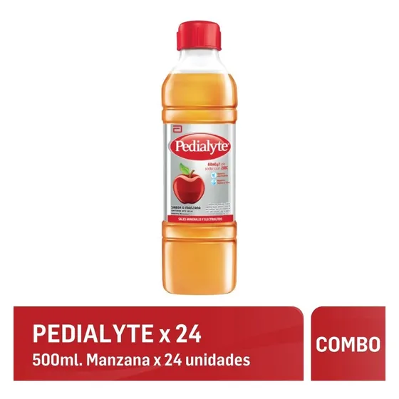 Pedialyte 500 Ml Manzana X 24 Unidades