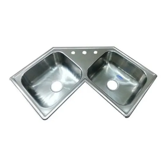 Fregadero De Acero Inoxidable Esquinero Fanainox Doble Tina