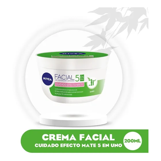 Crema Facial Cuidado Efecto Mate Nivea  5 En Uno  200ml