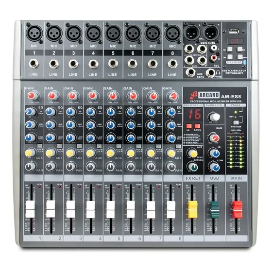 Console Arcano AM-ES8 de mistura 127/220V