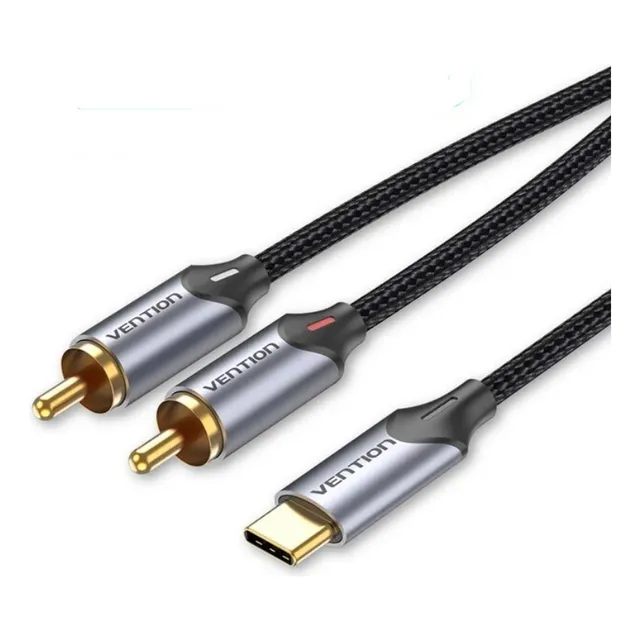 Cable De Audio Usb C A Rca  Para  iPad Fuente De Poder 2mts