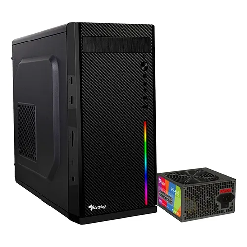 Gabinete Micro Atx Stylos Tech Secai Incluye Fuente De Poder Color Negro