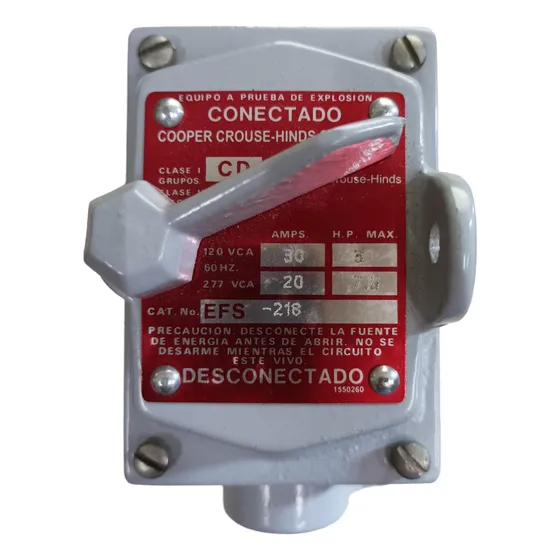 Interruptor Palanca Crouse Hinds Efs-218 20a 250v.  Ciego