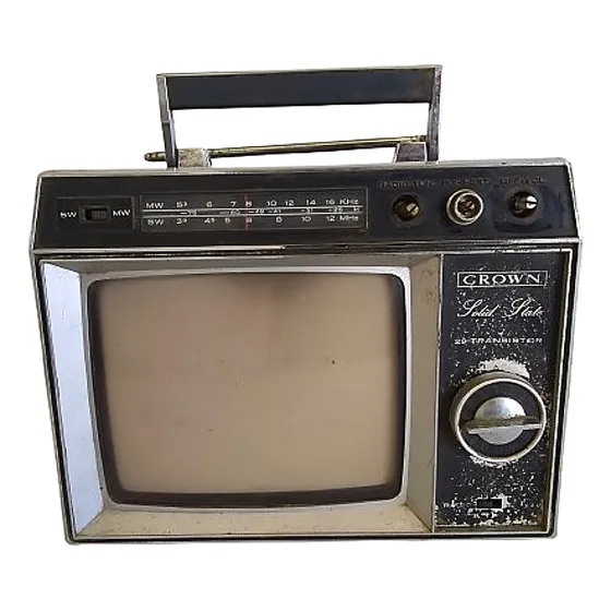 Antiguo Tv Radio Crown Solis State 7tv-2 Televisor Retro