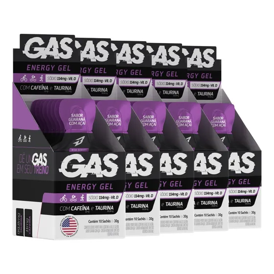 Kit 5x Gas Carbo Gel Repositor Energético 50 Sachês 