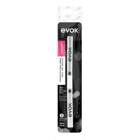 Pinceles Para Uñas Nail Art Evok N°4 Y 8