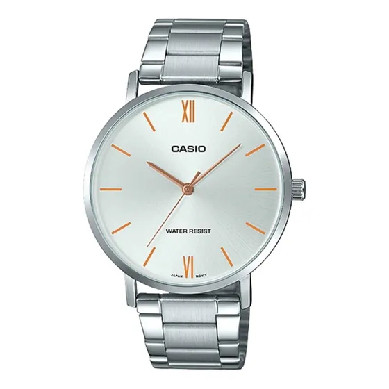 Reloj pulsera Casio MTP-VT01D-7B con correa de acero inoxidable color plateado