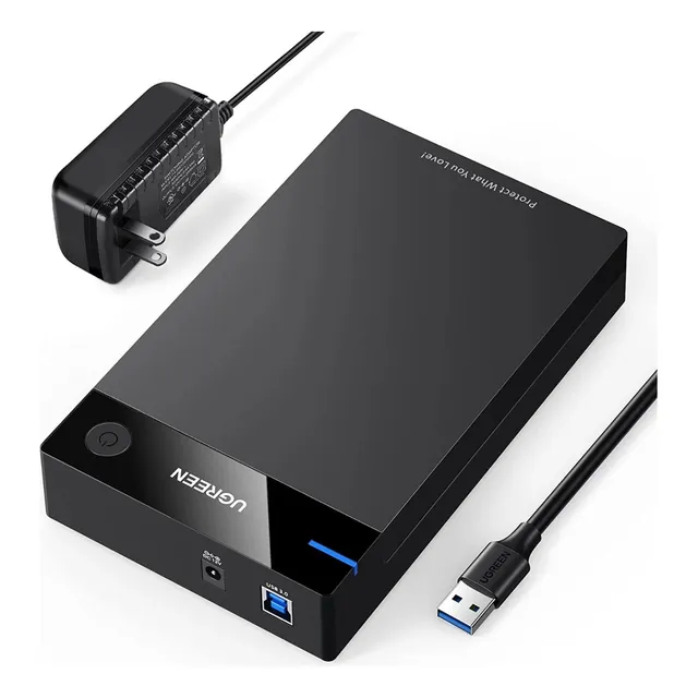 Carcasa UGREEN de Disco Duro para 3.5" y 2.5" Con Cable USB 3.0 Para HDD 3.5" SSD 2.5" SATA I/II/III UASP Hasta 16 TB