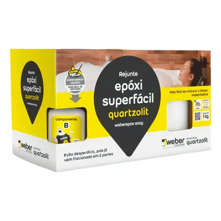 Rejunte Epoxi Superfacil Quartzolit 1kg Branco