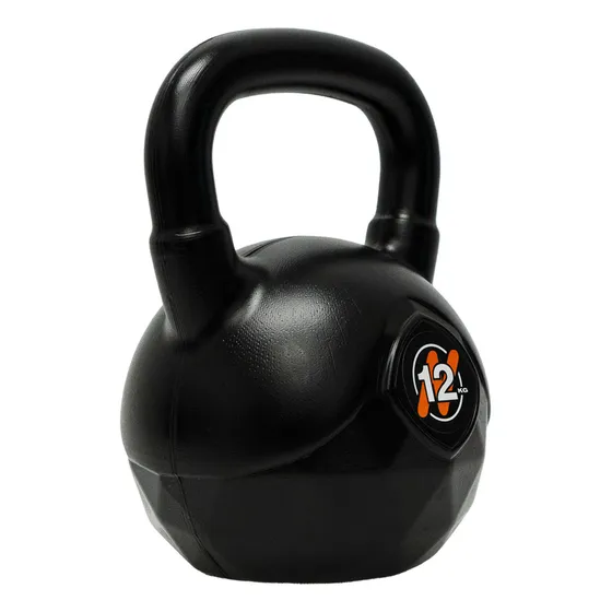Pesa Rusa O Kettlebell 12 Kg Pvc Funcional Gym Gimnasio Color Negro