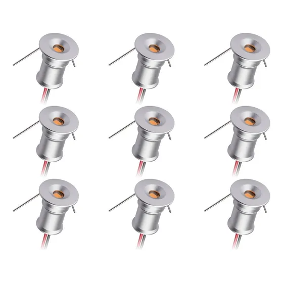 . Downlight Dc12v 1w 3000k, Pacote Com 9 Unidades, Caixa Pl