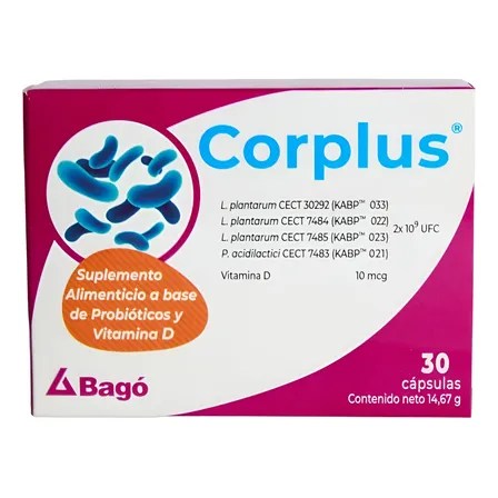 Corplus X 30 Cap Probioticos Vitamina D Sabor