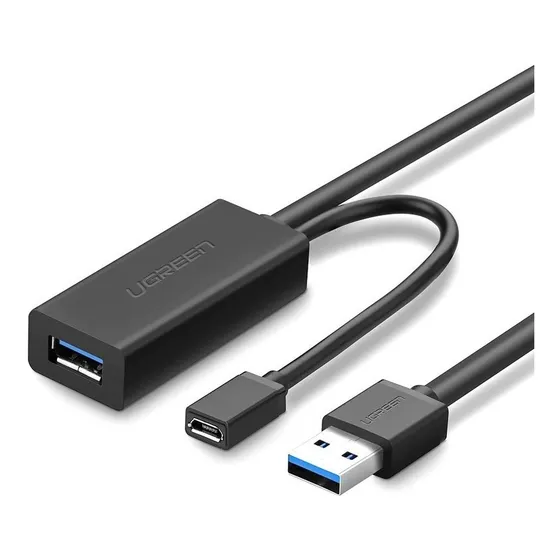 Cable De Extensión Activo Usb 3.0 Con Puerto De Alimentación