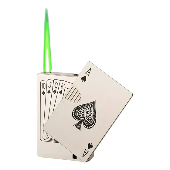 Encendedor Catalítico Recargable Carta Póker Metálico