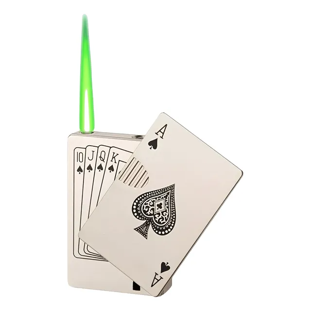 Encendedor Catalítico Recargable Carta Póker Metálico