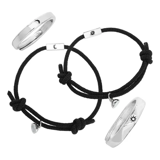 Z Pulsera De Sol Y Luna Para Regalos Para Parejas, Cuerda