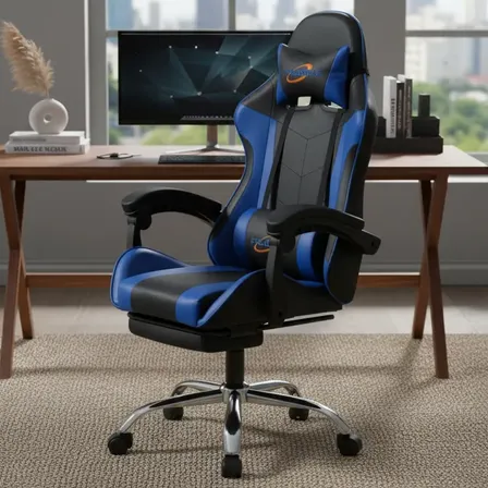 Silla Gamer De Cuero Reclinable Ergonómica Con Masajeador