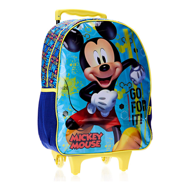 Mochila Rodinha G Escolar Infantil Mickey Mouse Disney Cor Azul Com Verde Mochila Rodinha G Escolar Infantil Mickey Mouse Disney Cor Azul Com Verde