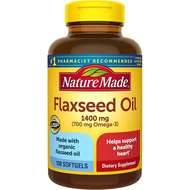 Nature Made Flaxseed Oil Aceite De Linaza 1400mg 100softgels Sabor Sin Sabor