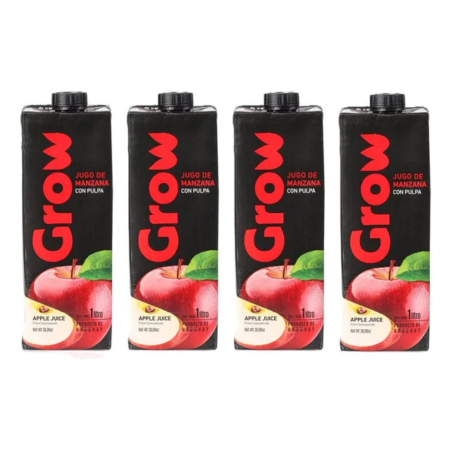 Jugo De Manzana Con Pulpa Grow 1 L X 4 Un