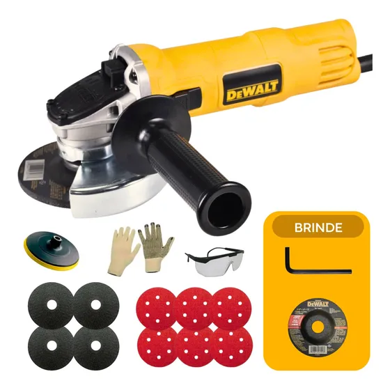 Kit Esmerilhadeira Lixadeira Angular Dewalt Inox 800w 4 1/2