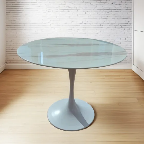 Mesa Tulip 100cm Marmol Calacatta Nude Sintetico Neostone