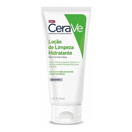 Loção de Limpeza Hidratante De Banho Sem Espuma 200ml Cerave