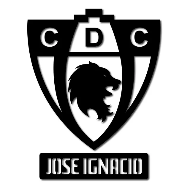 Cuadro Insignia Fútbol Personalizado Nombre 40cm - Madera