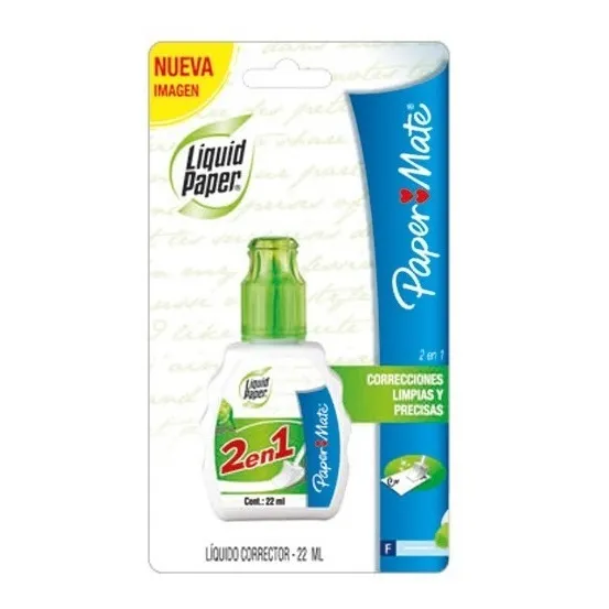 Corrector Liquido 2 En 1 Paper Mate Aplicador Y Pluma 22ml