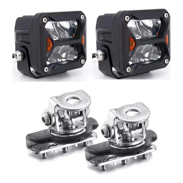2 Faros Led Ir100 Dakar 3 Pulgadas 20w + Soportes Capot X2