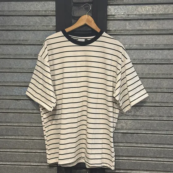 Remera Oversize Unisex Dogma Rayada 20/1 De Algodon Heavy