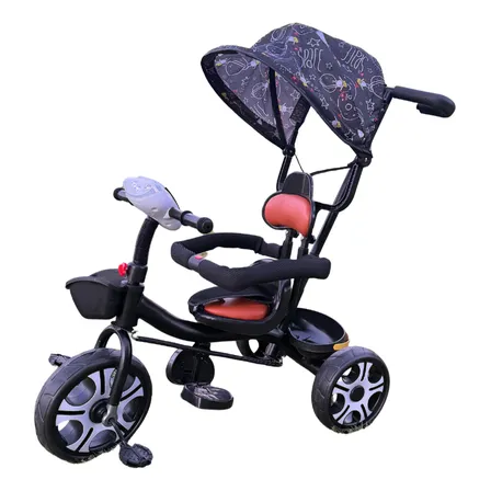 Triciclo Multifuncional Infantil Con Toldo Sombrilla