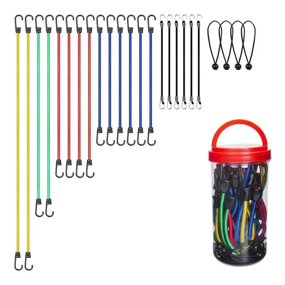 24gancho De Amarre Kit Tarro Bungee Elastica Cuerda Elastica