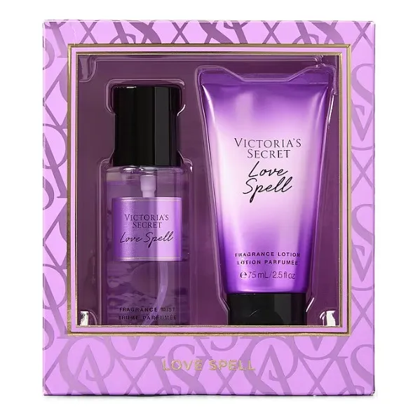 Victorias Secret Love Spell Duo Mini Mist Y Crema Volumen De La Unidad 2.5 Fl Oz